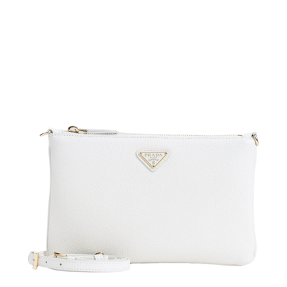 White Leather Crossbody Bag - Image 3