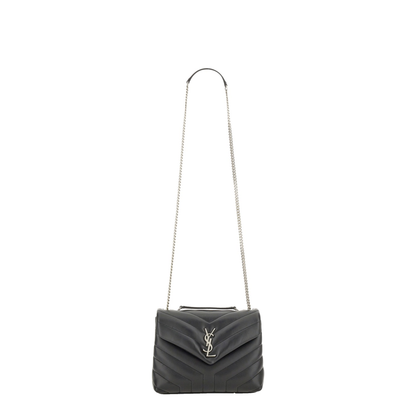 Loulou Small Leather Shoulder Bags - Black - Image 2