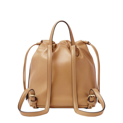 Leather Backpack Beige - Image 2