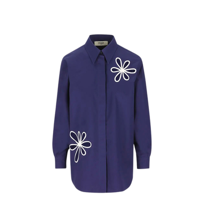 Dark Blue Poplin Shirt - Image 1