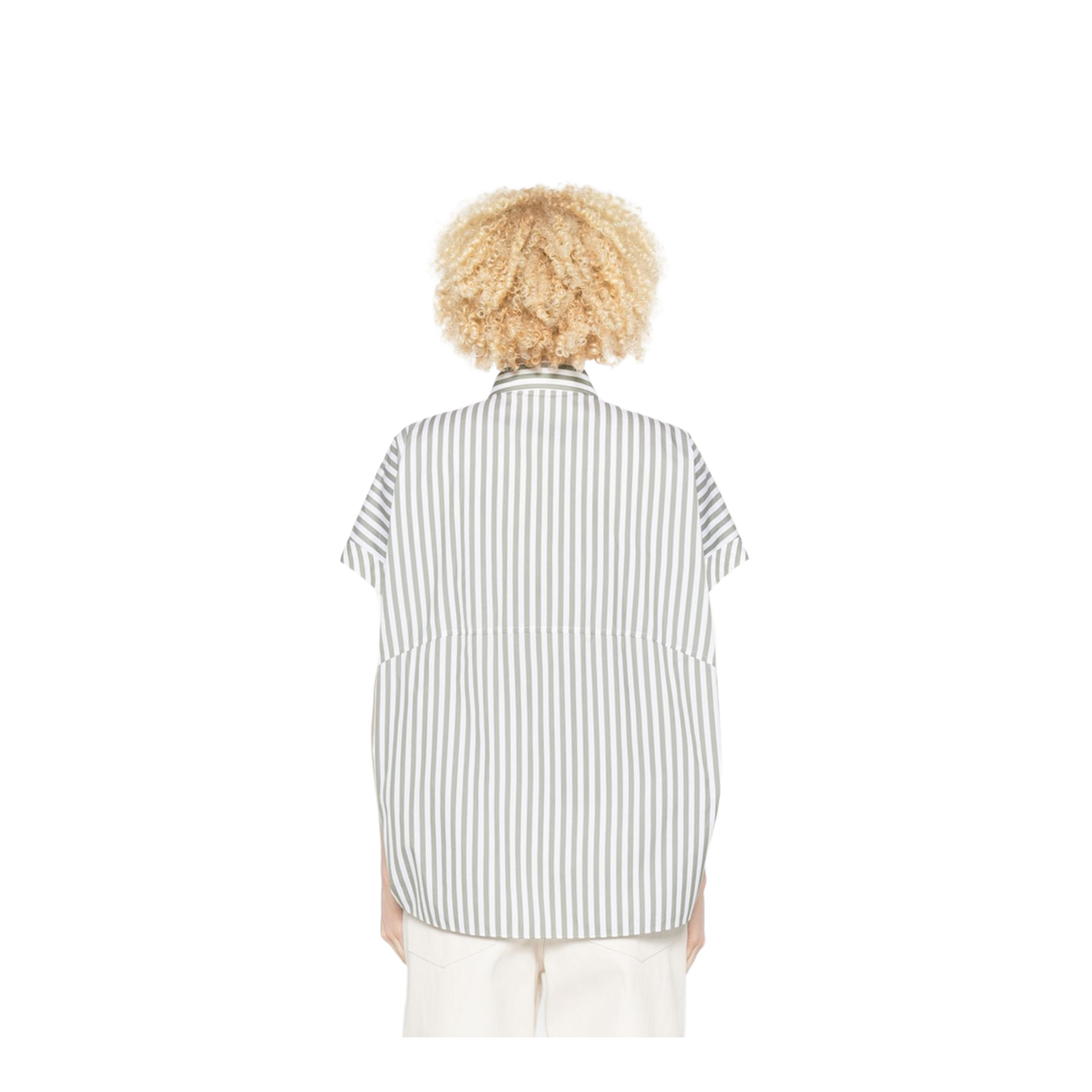Cotton and Silk Striped Shirt Green - Image 4