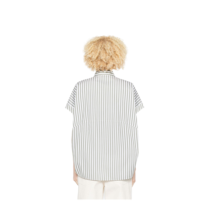 Cotton and Silk Striped Shirt Green - Image 4