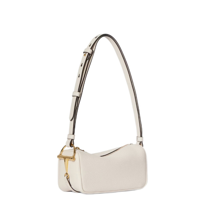 Half Horsebit Mini Soft Grain Leather Bag - Ivory - Image 2