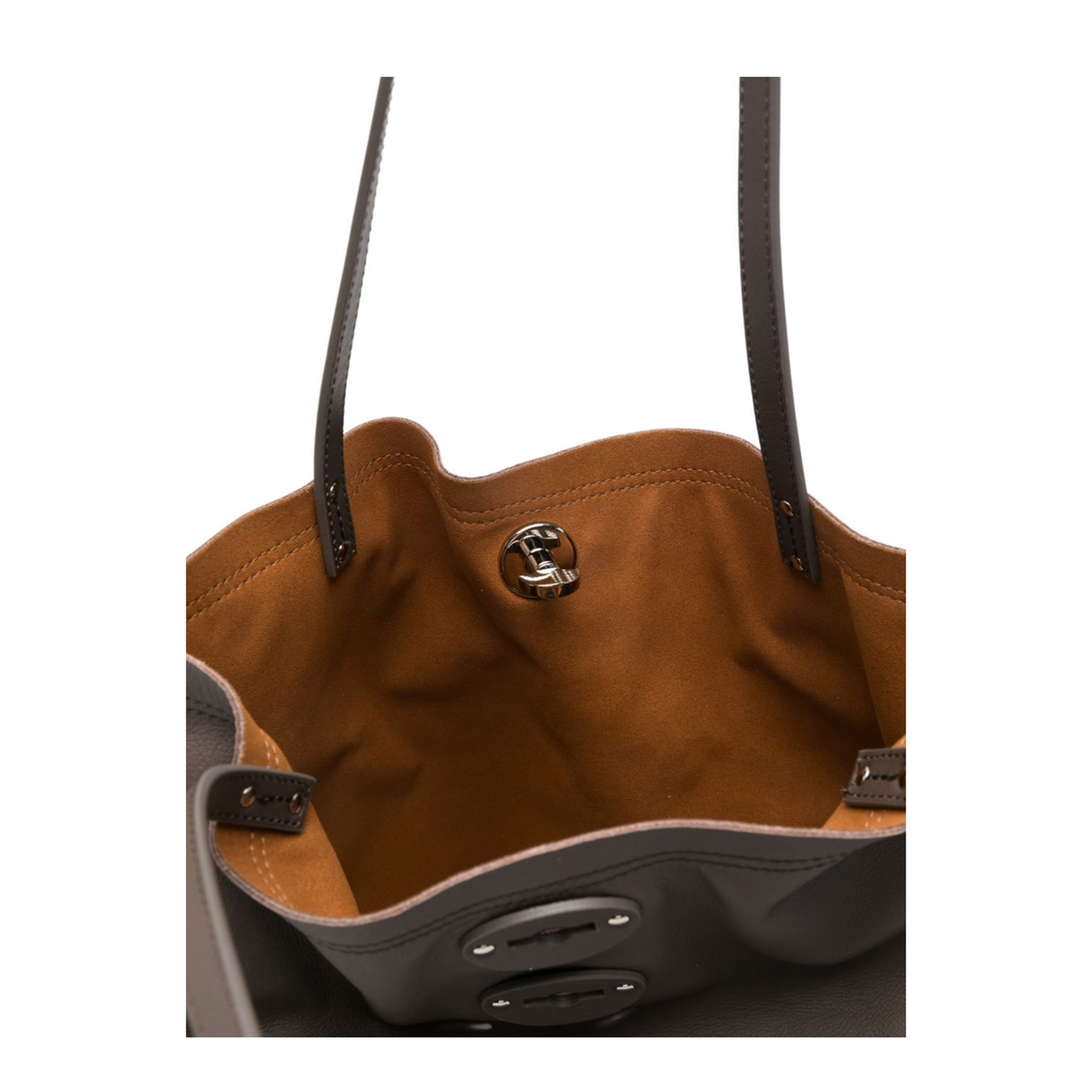 A'Spasso Medium Smooth Leather Tote - Brown Gianduiotto - Image 3