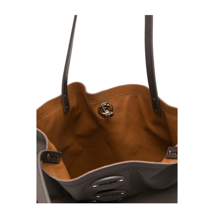 A'Spasso Medium Smooth Leather Tote - Brown Gianduiotto - Image 3