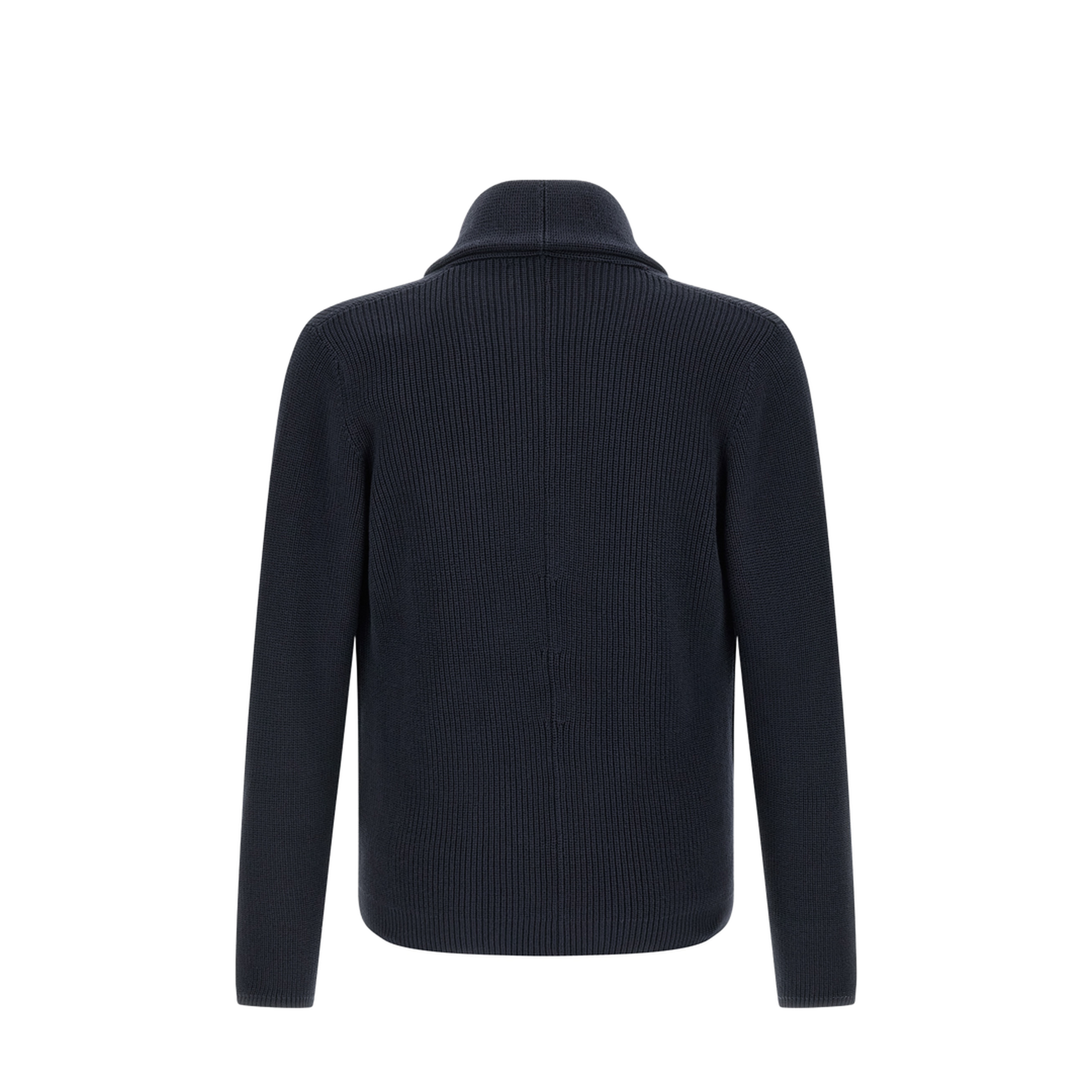 Men's Shawl Collar Cardigan Navy Blue - Image 5