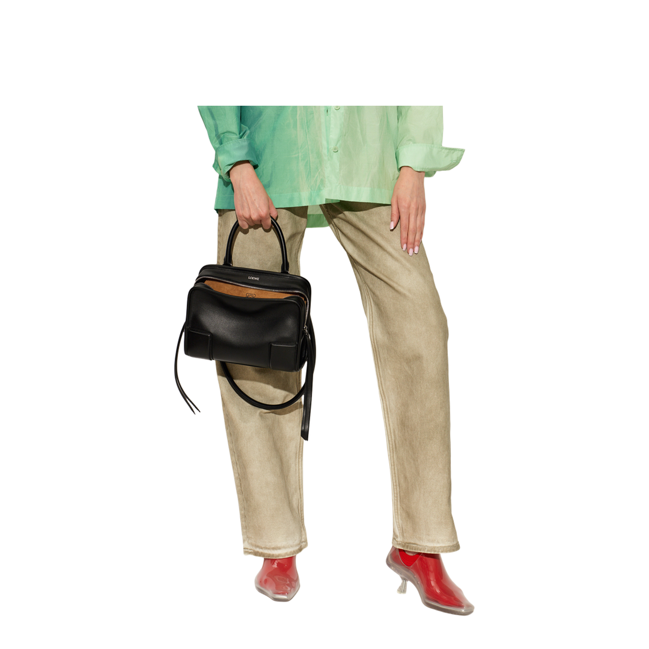 Amazona Small Soft Calfskin Top Handle Bag - Black - Image 2