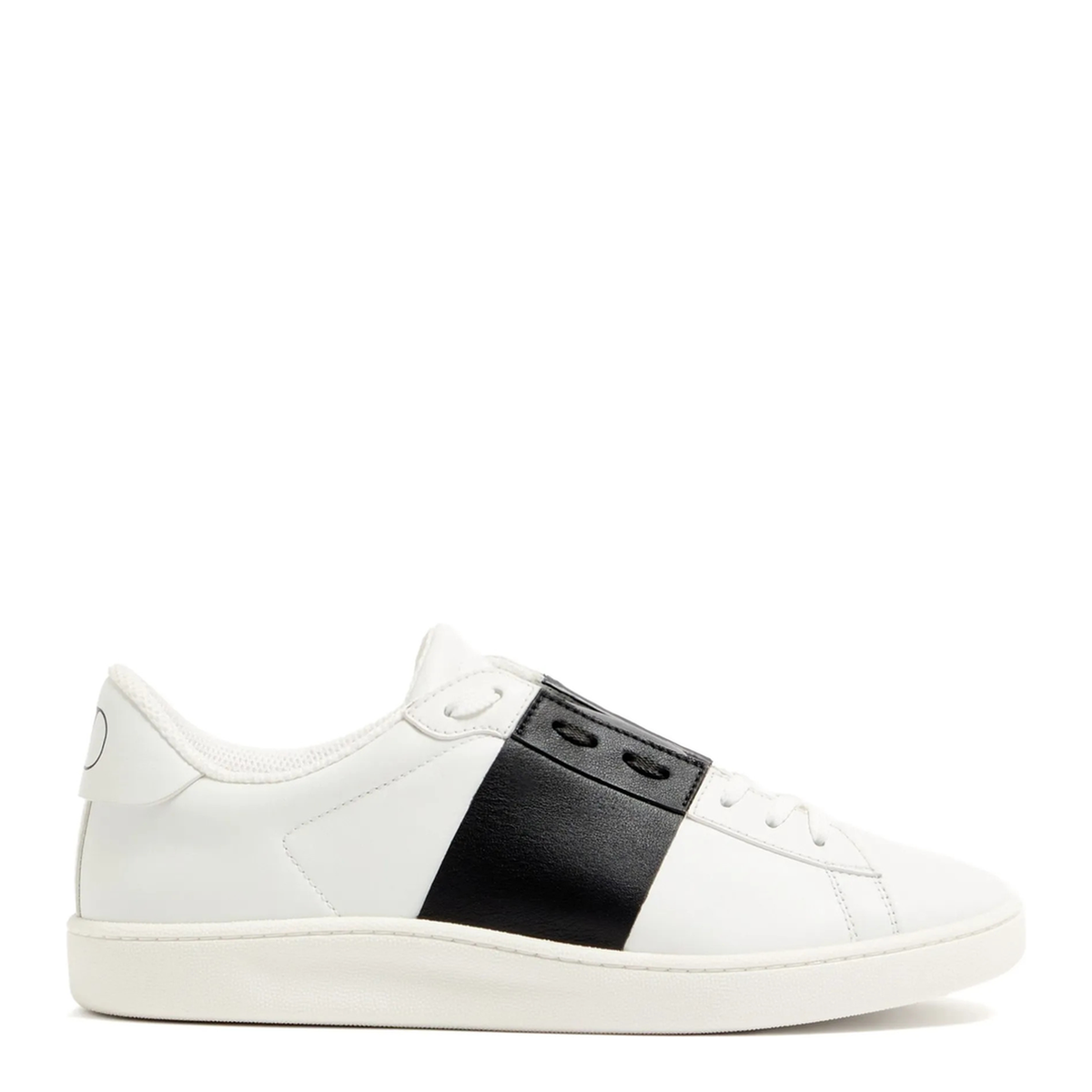 Open Royco Nappa Calfskin Sneakers In White/Black - Image 1
