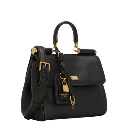 My Sicily handbag in plongé calfskin in Black - Image 3