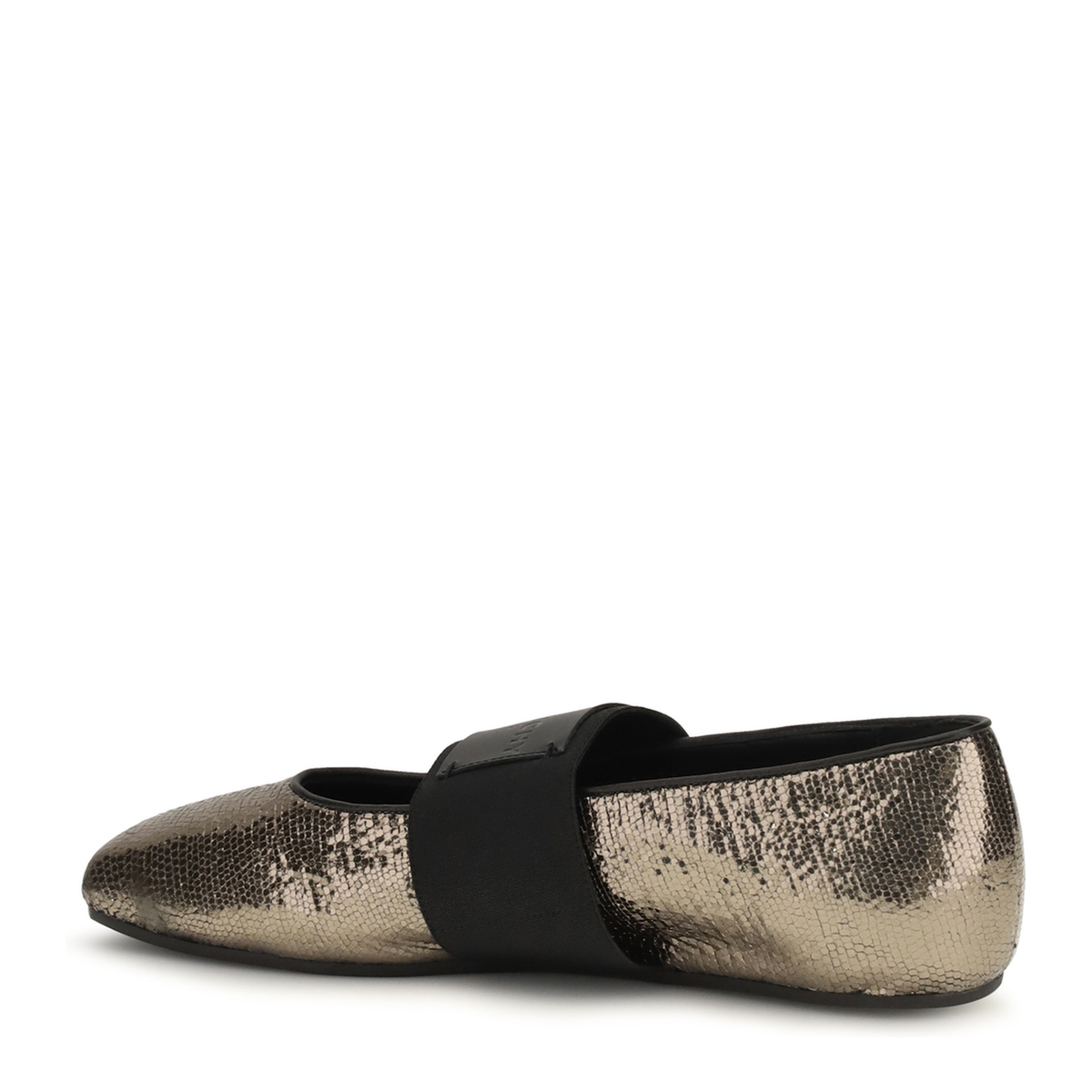Sliced Square Ballerinas In Textured Leather - Image 3