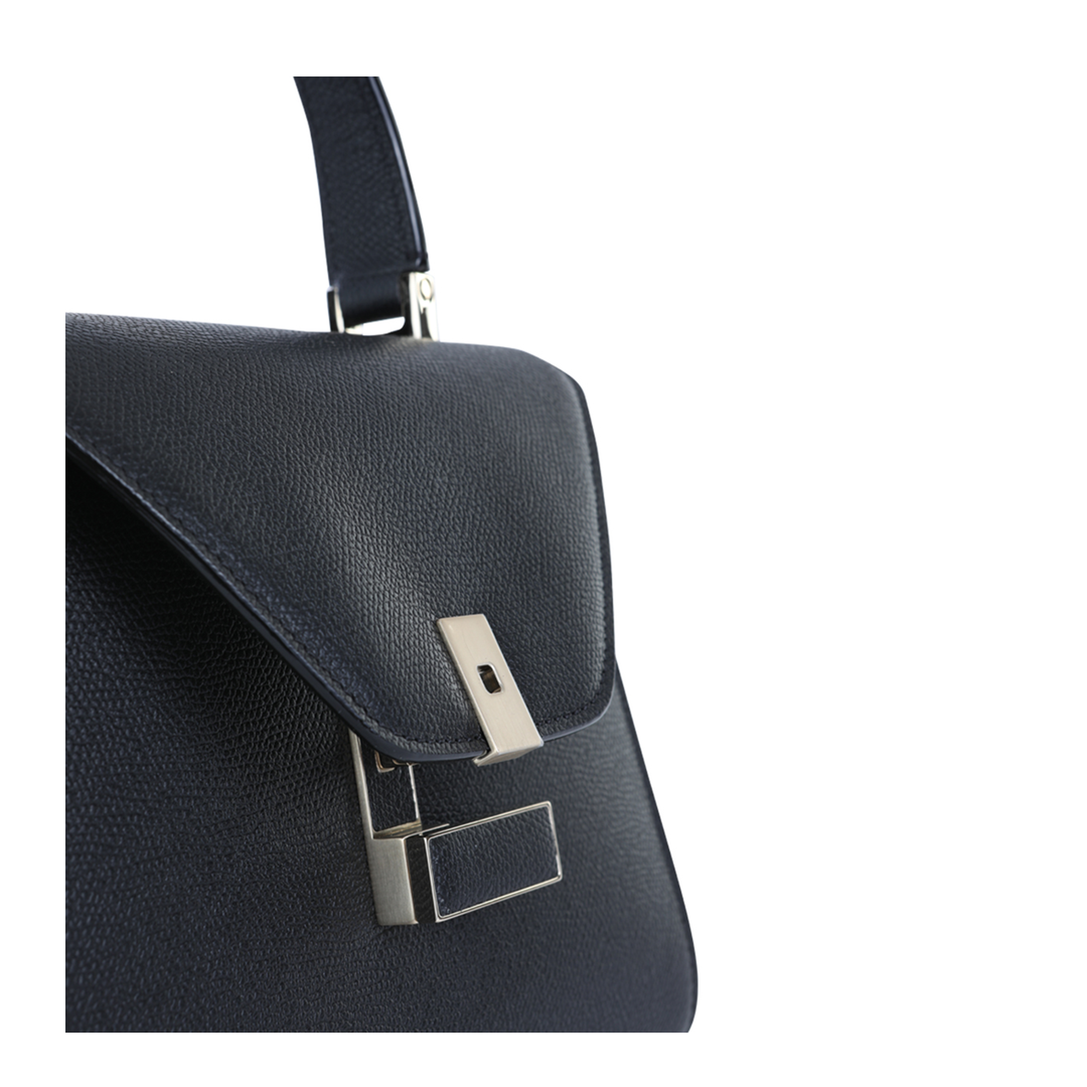 Iside Mini Millepunte Calf Leather Top Handle Bag - Black - Image 4