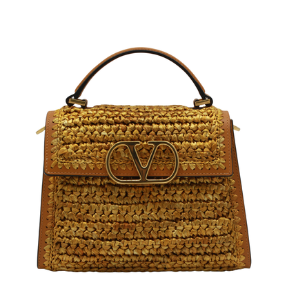 Knitted Small Viscose Shoulder Bag - Gold - Image 1