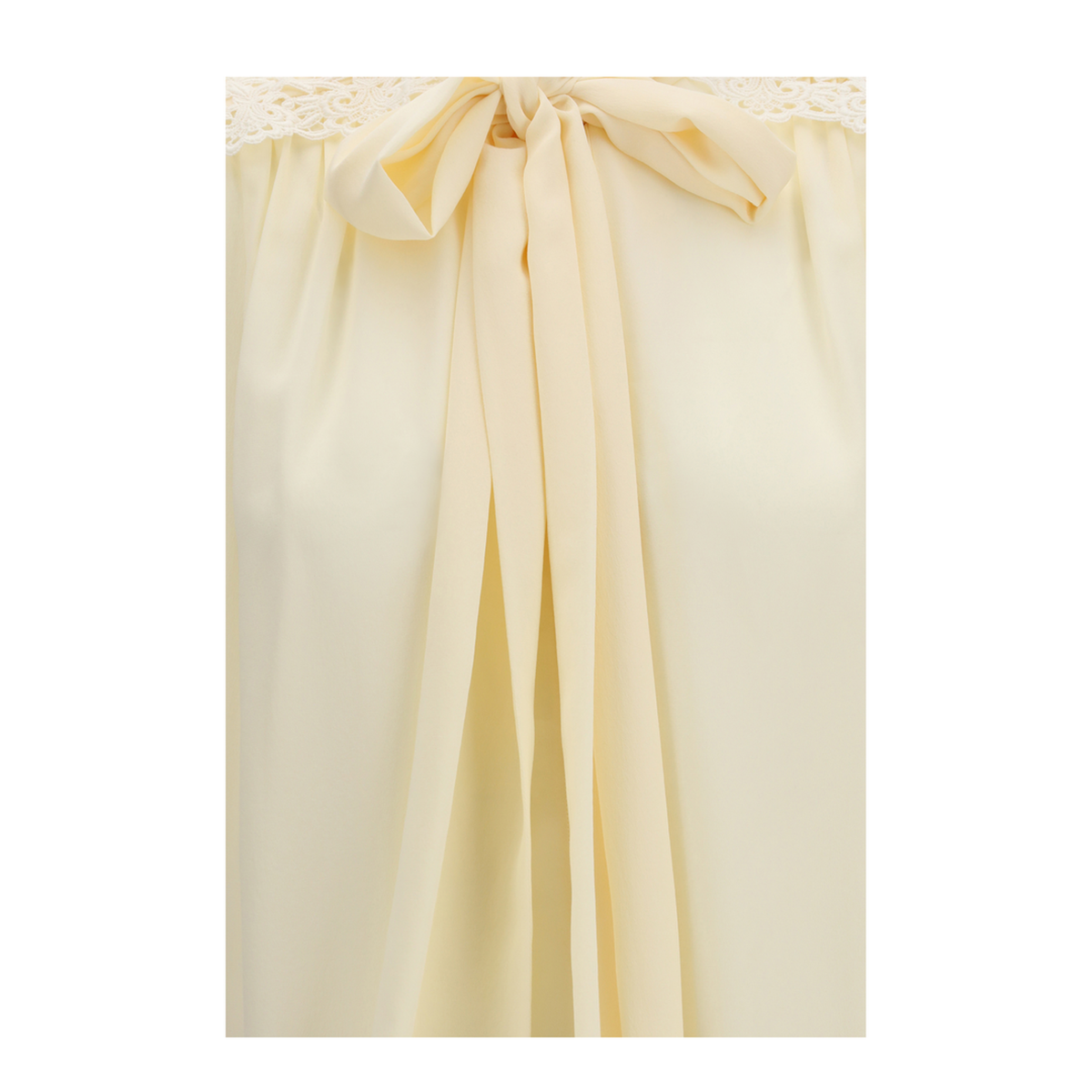 Bow Blouse With Embroidered Shoulders - Image 3
