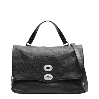 Postina Daily Medium Calf Leather Top-Handle Bag - Black Nero (Nero) - Image 1