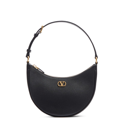 VLogo Signature Leather Mini Shoulder Bag - Black - Image 1