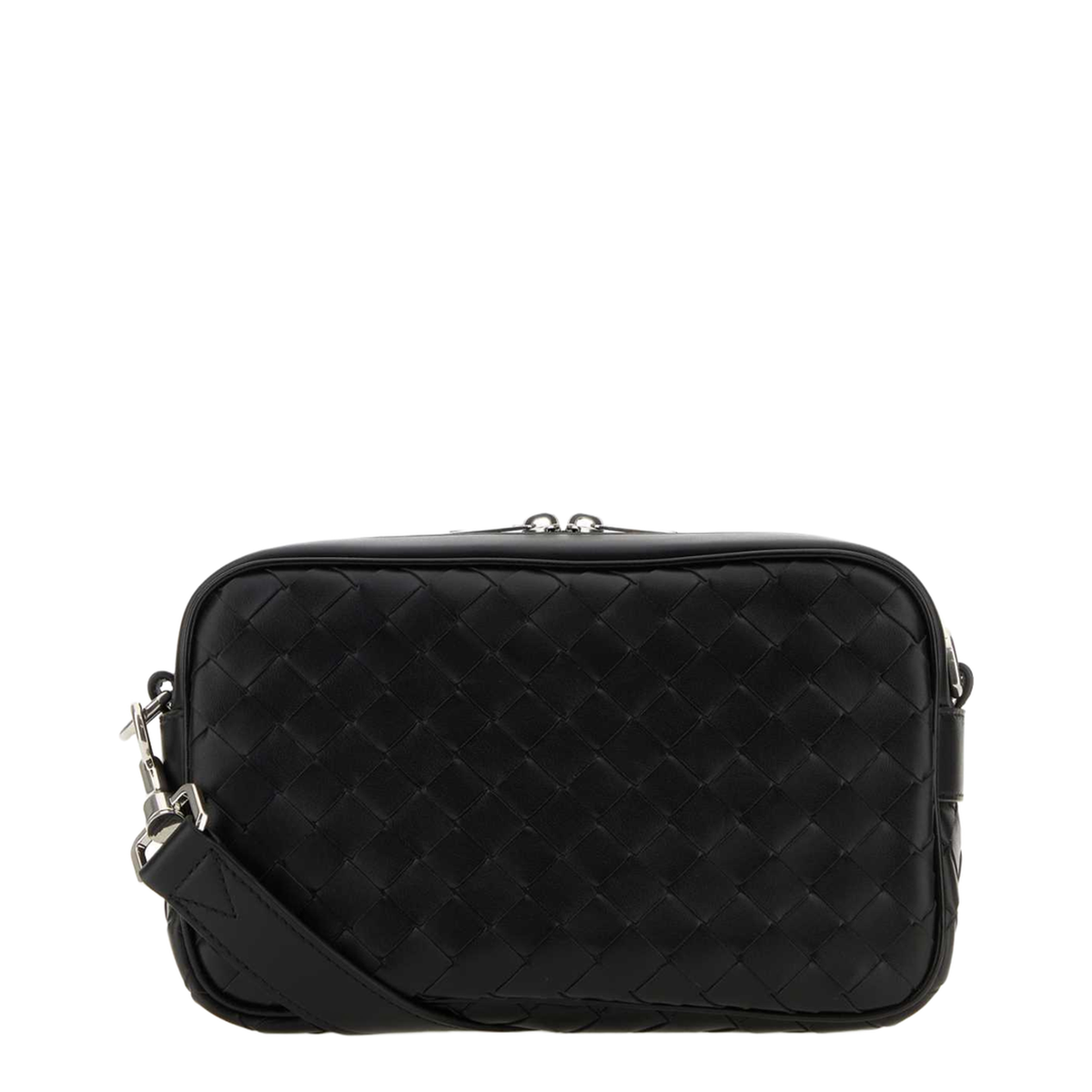 Intrecciato Small Calfskin Camera Bag - Nero - Image 1