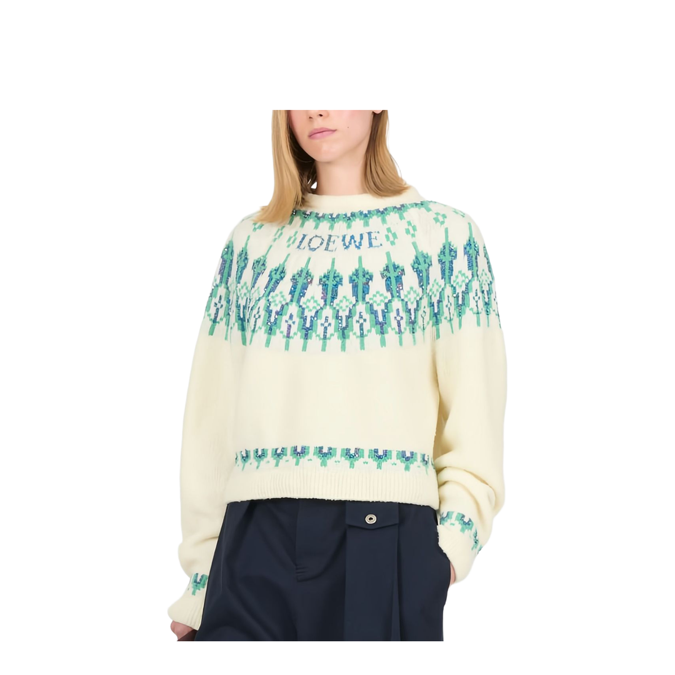 Wool Blend Crewneck Sweater - Image 1