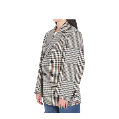 Double-Breasted Check Blazer - Image 2