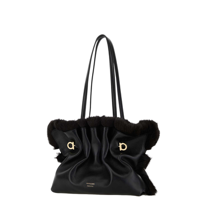 Black Leather Shoulder Bag - Image 2
