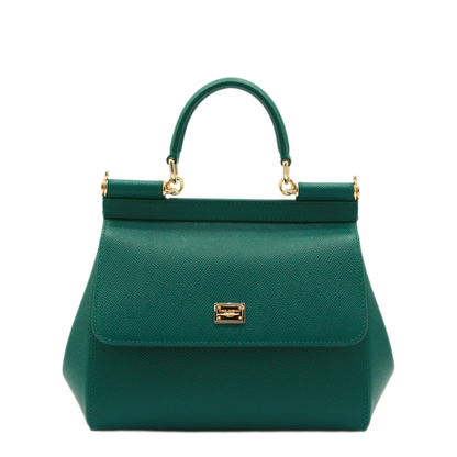 Sicily Medium Calfskin Handbag - Emerald Green - Image 1