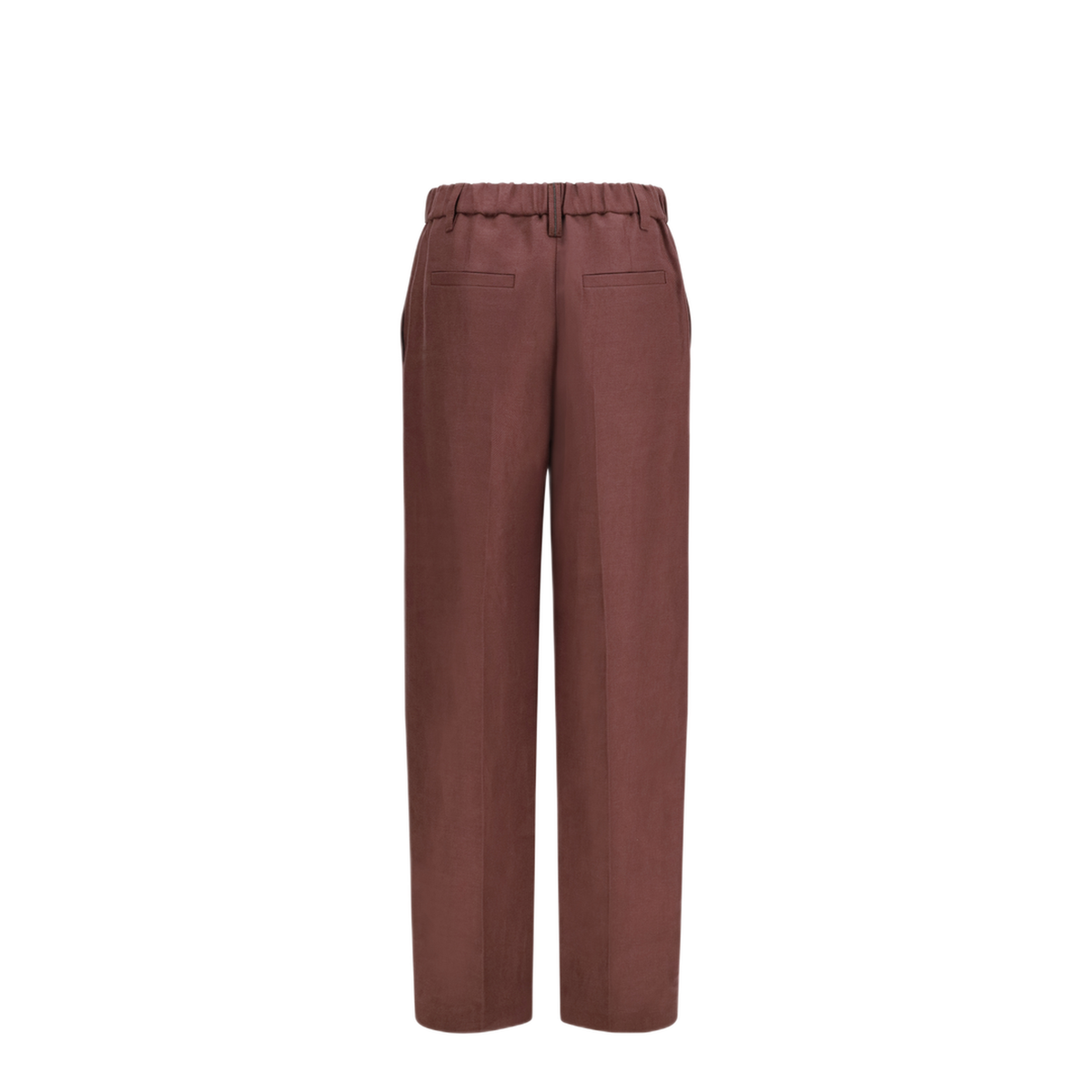 Wide Leg Pants In Linen With Elastic Waistband - Image 2