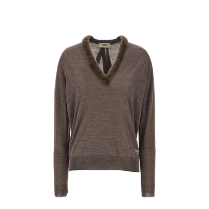 Wool And Silk V-Neck Jumper - Image 1