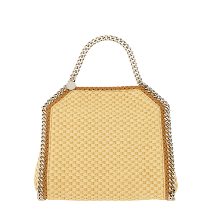 Natural Beige Falabella Woven Mini Tote Bag - Image 1