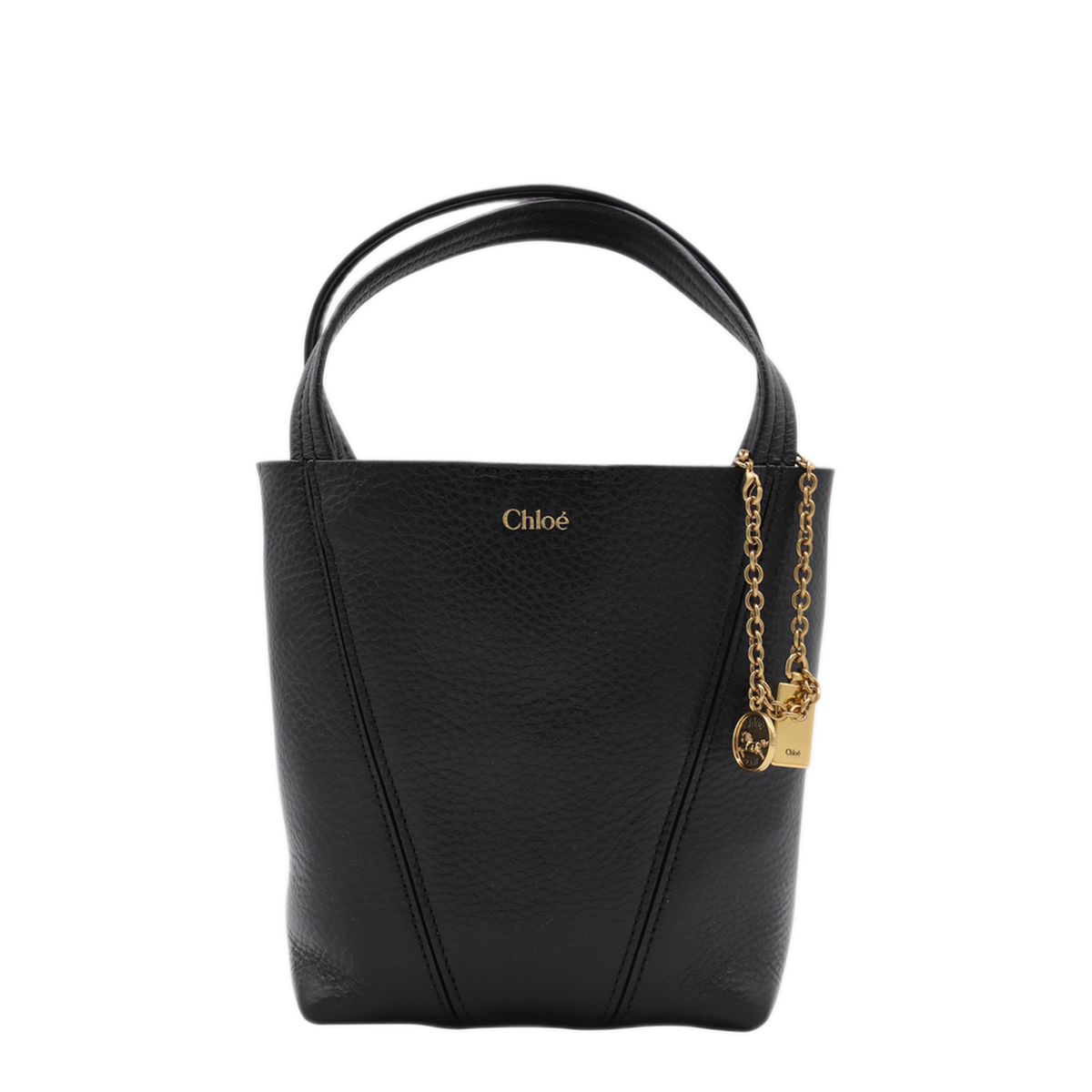 Spin Small Grained Cowhide Tote - Black - Image 2