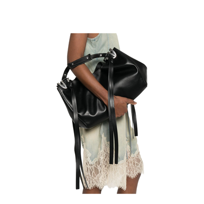 Knot-D Medium Polyurethane Top-Handle Bag - Black - Image 2