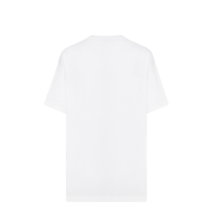 Cotton Jersey T-Shirt with Print in White - Image 2