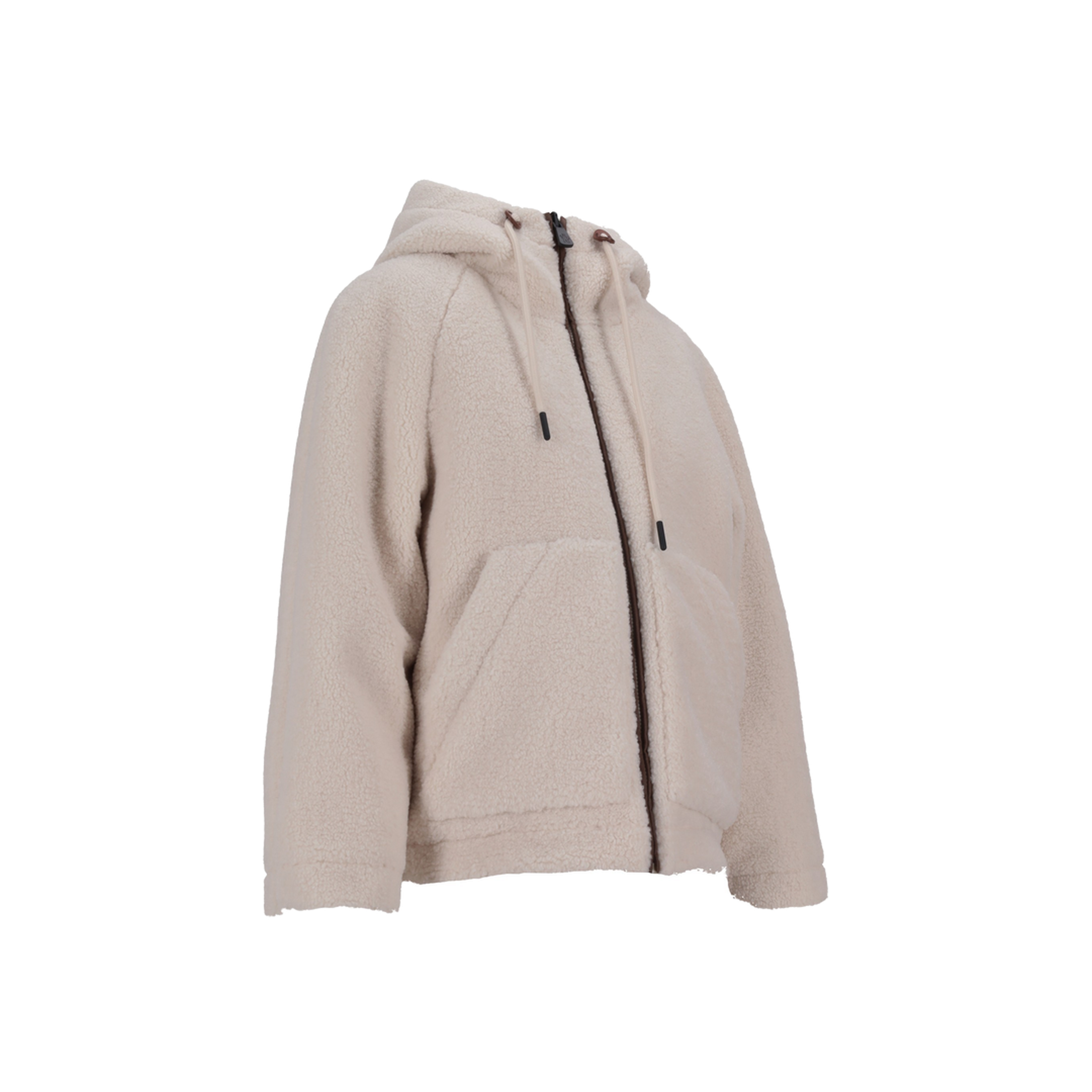 White Yushan Reversible Teddy Short Padded Jacket - Image 2