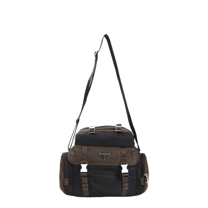 Re-Nylon Recycled Polyamide Shoulder Bag - Black/Burnt - Image 2
