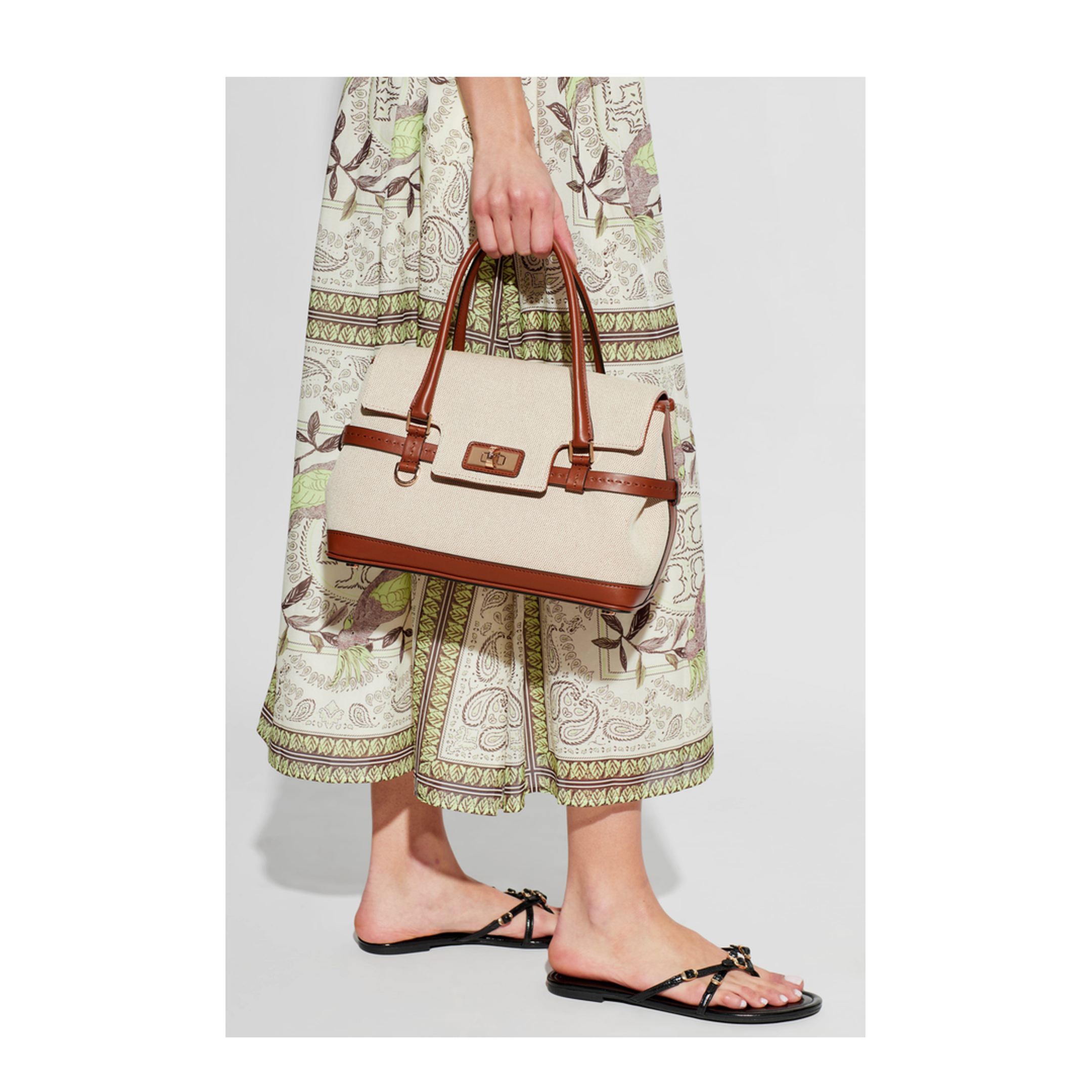 Margaux XS Cotton Canvas and Leather Handbag - Powder - Image 2