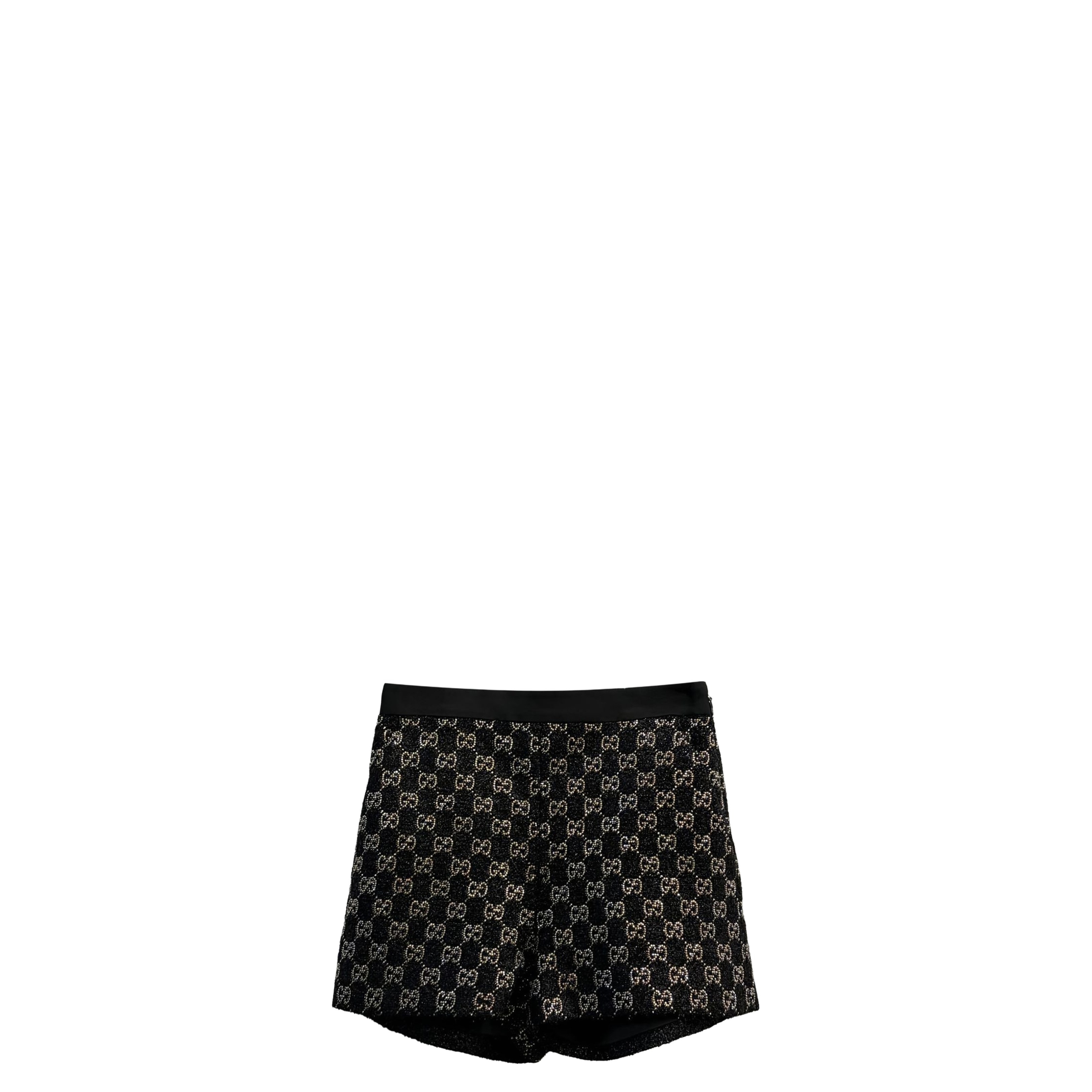 Embroidered Wool Tweed Lamé Shorts - Image 1