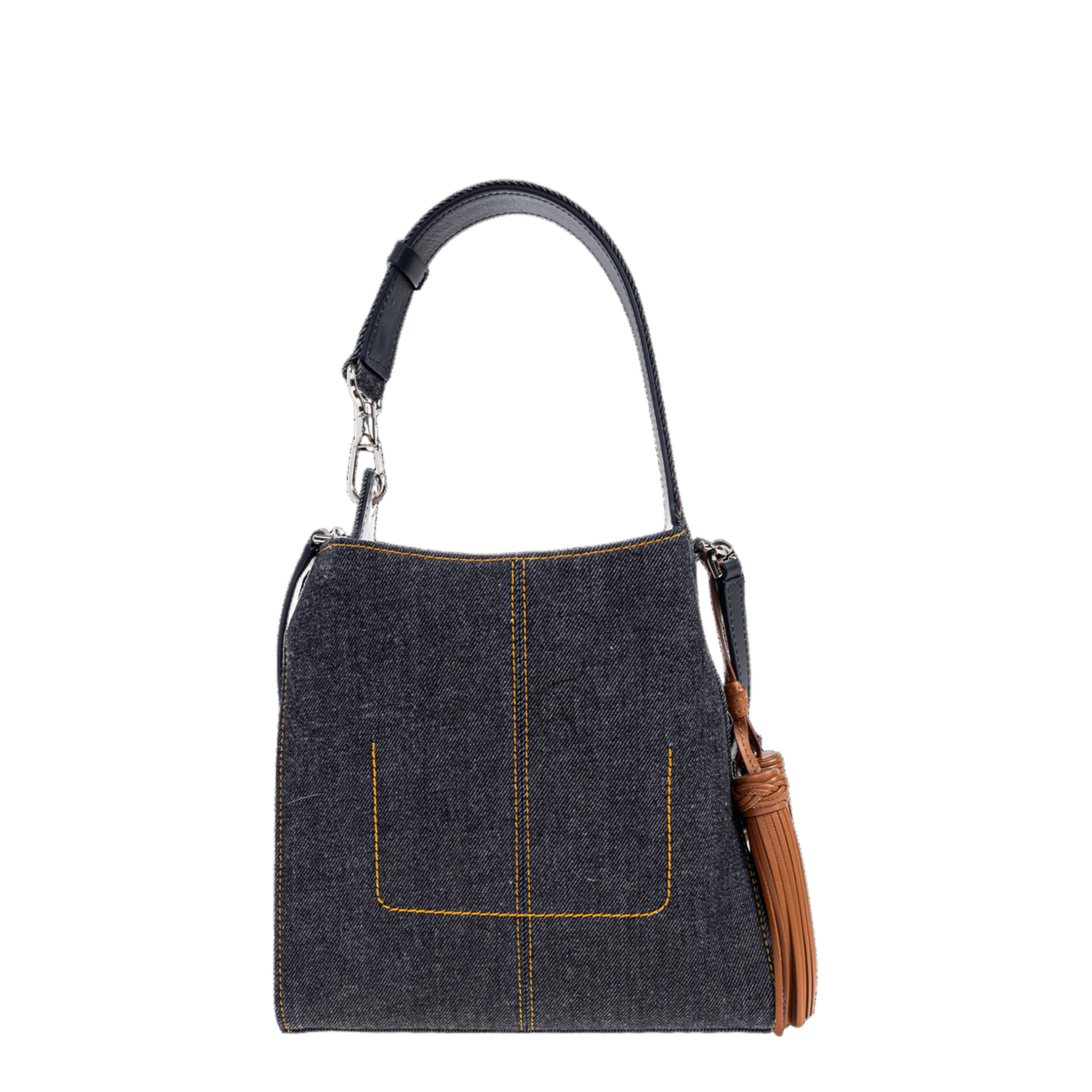 Mini Belted Hobo Bag in Denim - Indigo Blue - Image 3