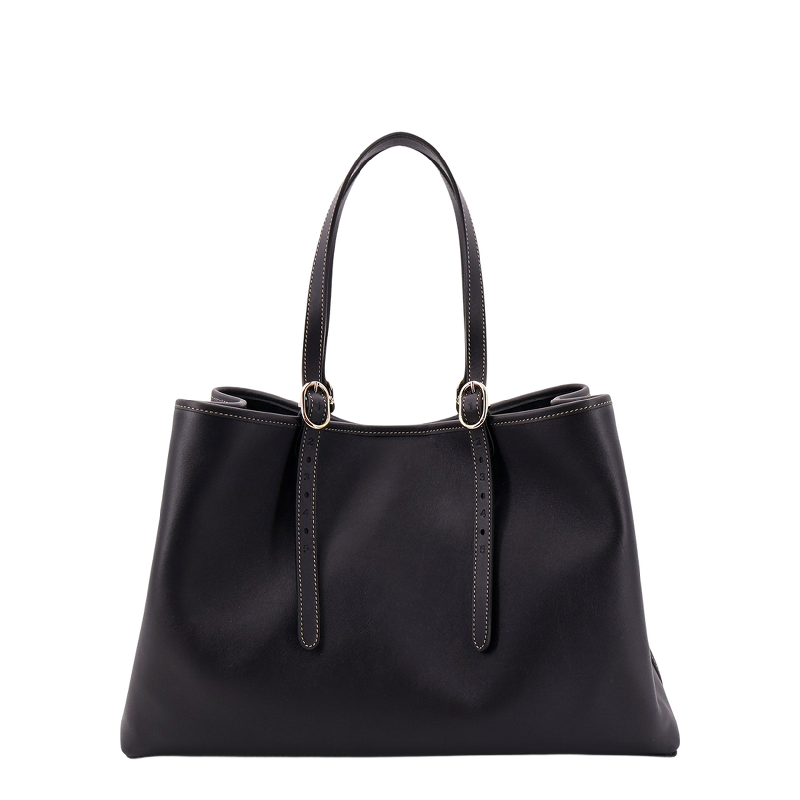 GG Emblem Medium Leather Bucket Bag - Black - Image 2