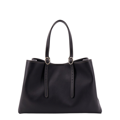 GG Emblem Medium Leather Bucket Bag - Black - Image 2