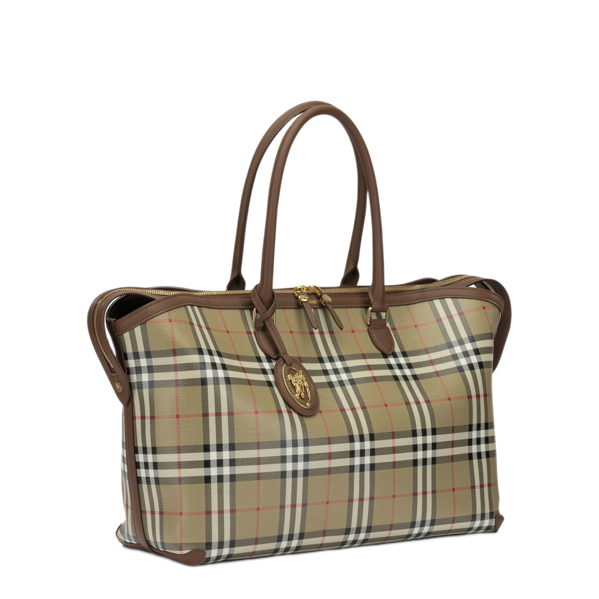 Medium Check Zip Tote - Archive Beige - Image 2
