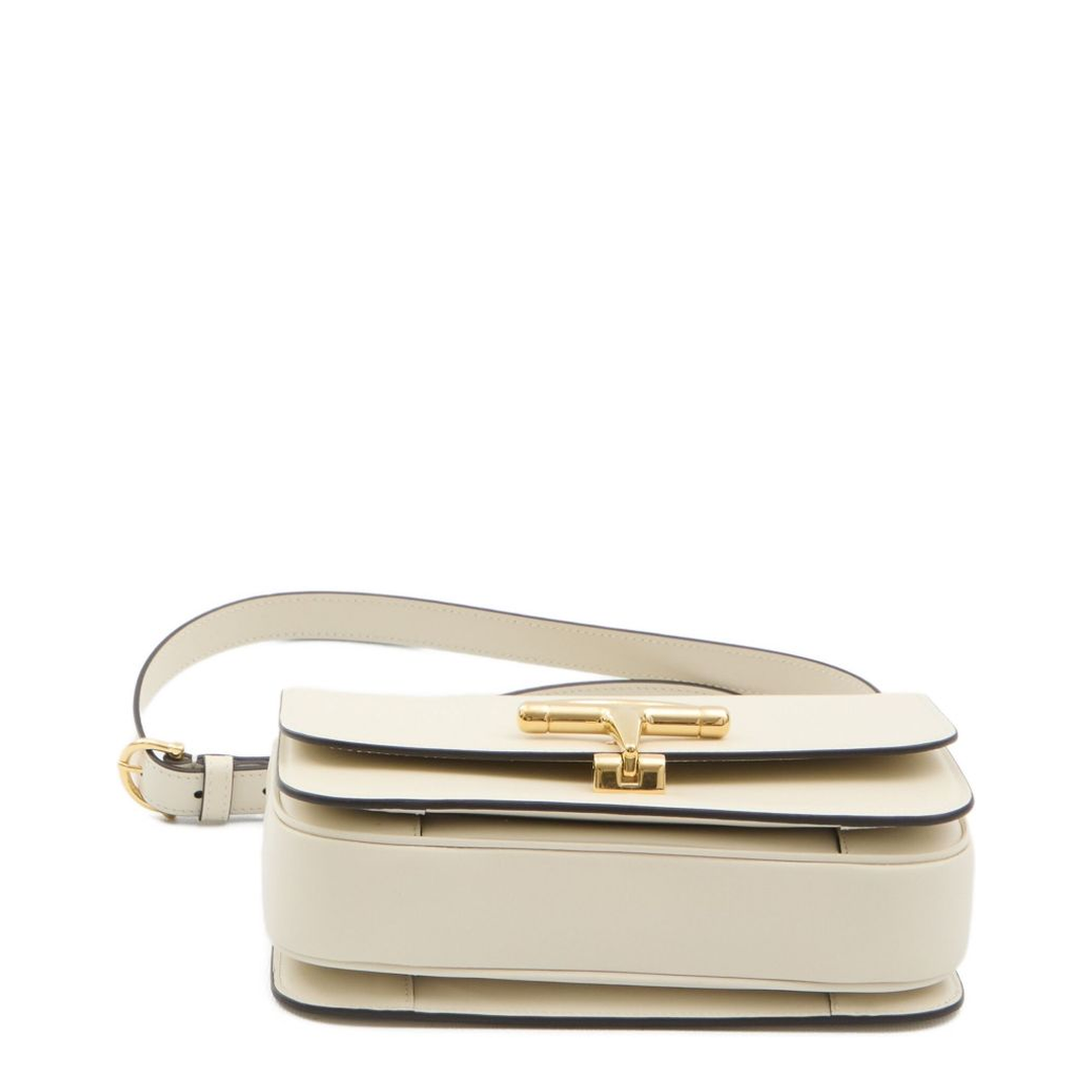 Siena Small Leather Shoulder Bag Ivory - Image 3