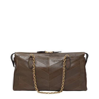 Panthea Bag in Tundra-Colored Nappa Leather with Chevron Pattern - Image 2