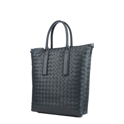 Intrecciato Leather Tote Bags - Black - Image 2
