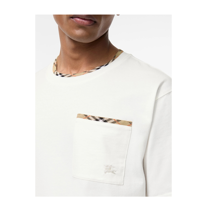 Cotton T Shirt With Check Trims - Image 3