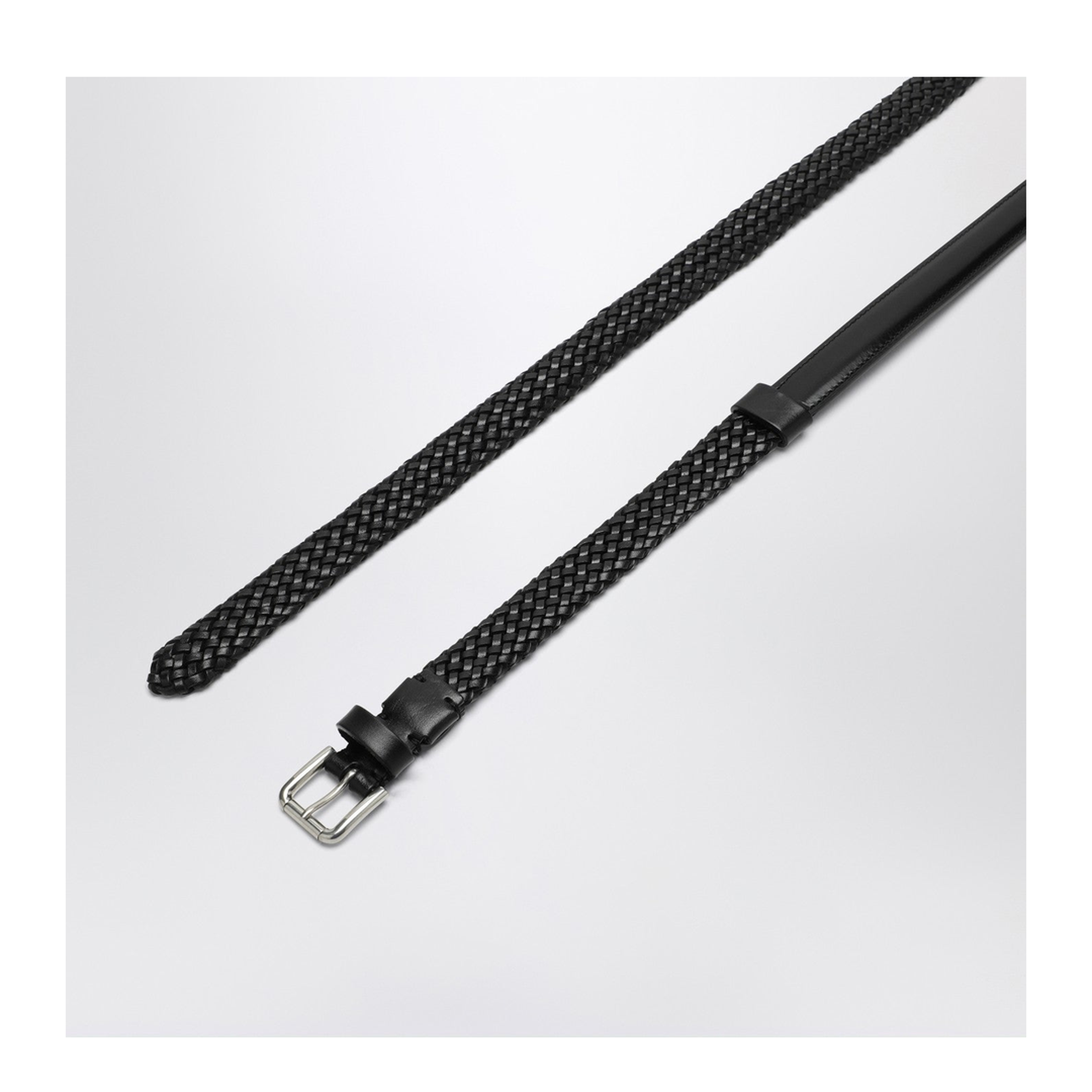 Black Woven Leather Belt - Image 2