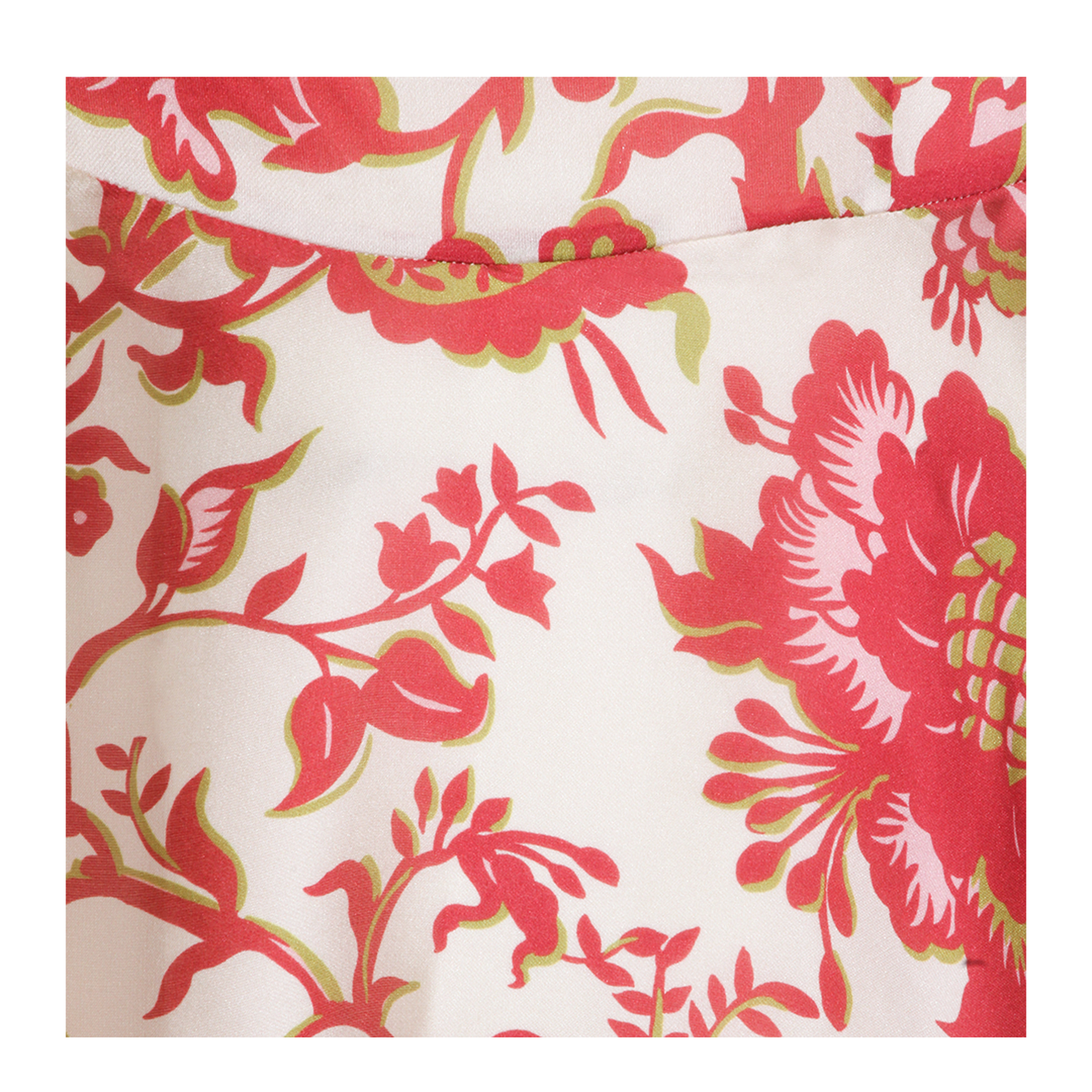 Floral Motif Silk Long Dress - Image 6