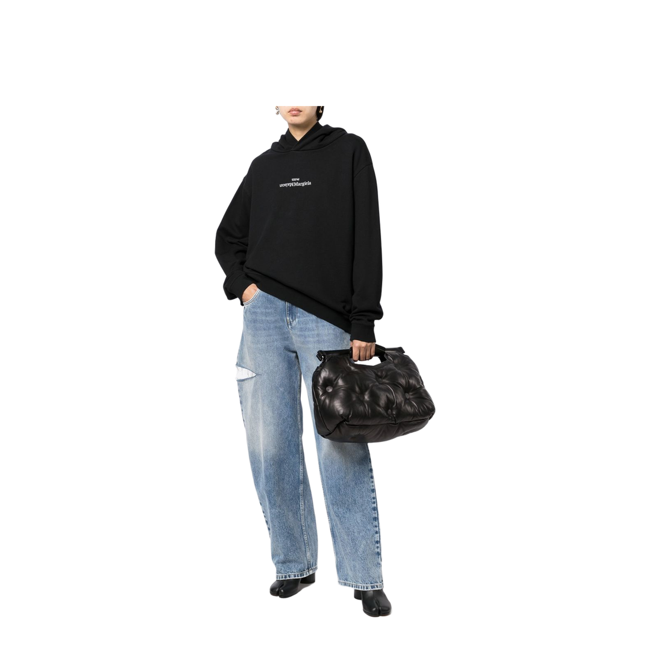 Black Cotton Hooded Sweatshirt - Image 2
