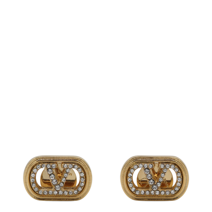 Ovalette Earrings with Rhinestones - Image 2