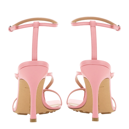 Pink Leather Stretch Sandals - Image 3