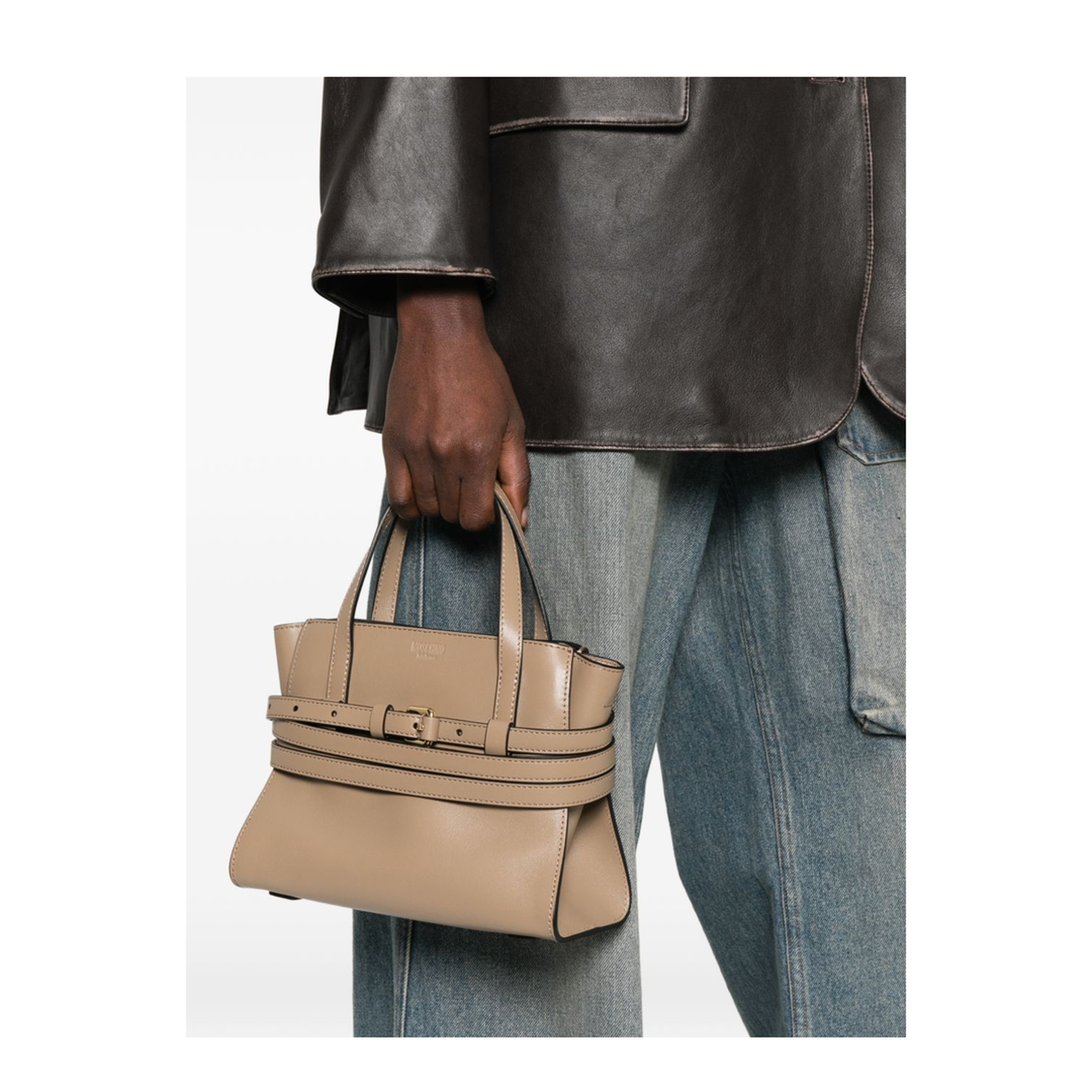 Calf Leather Tote - Beige - Image 2