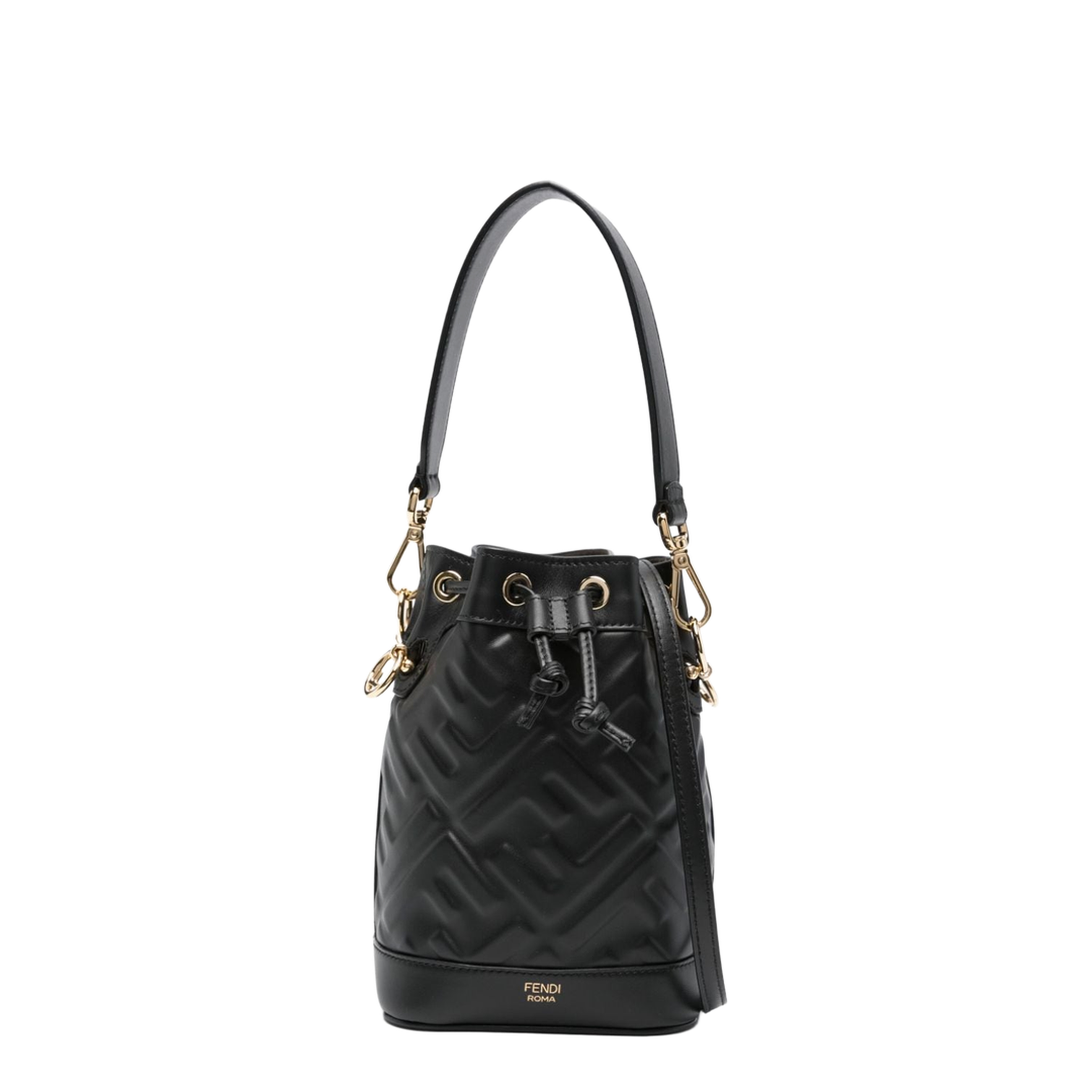 Mon Tresor Mini Calfskin Bucket Bag - Black (Nero) - Image 1