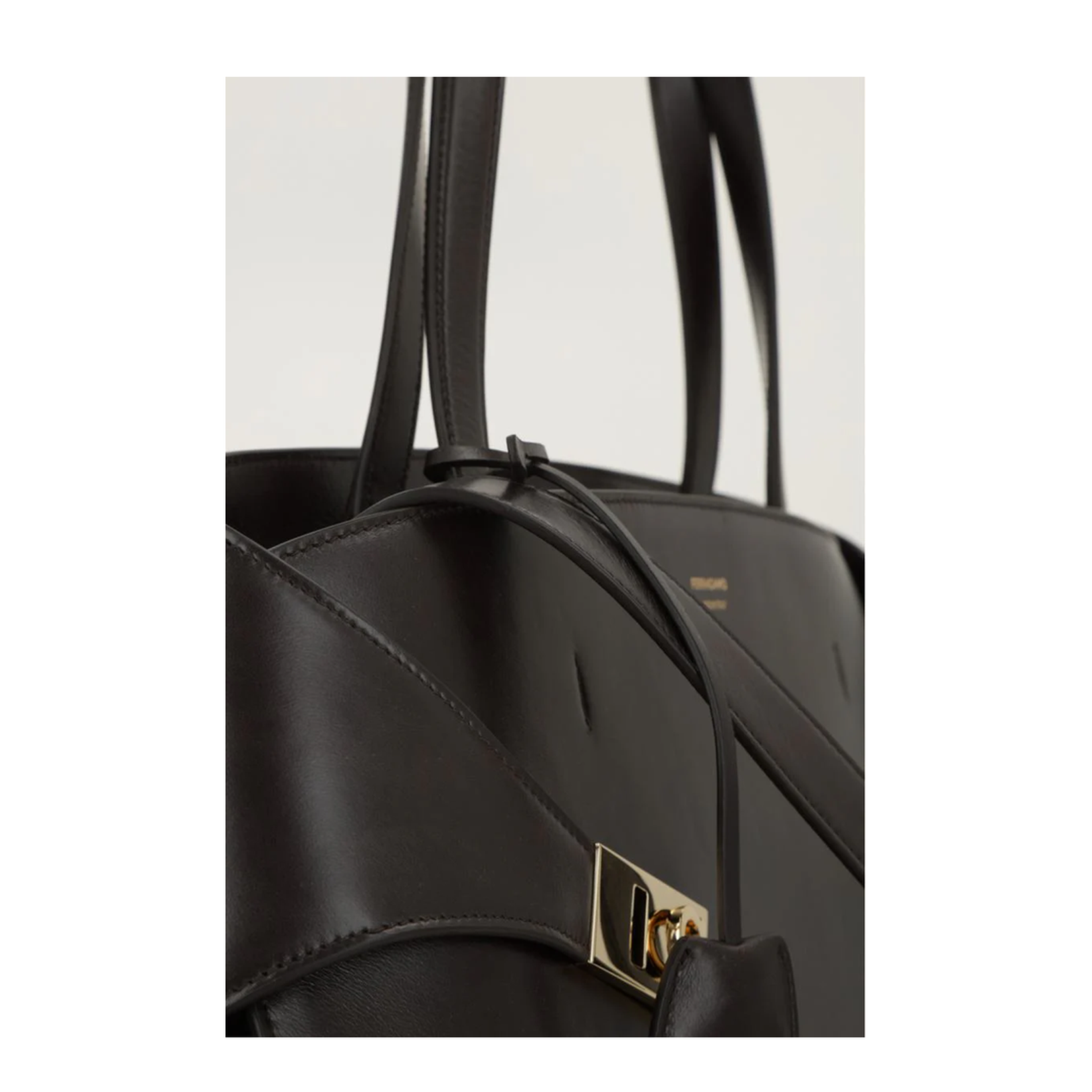 Hug Tote Bags Leather Dark Brown - Image 4